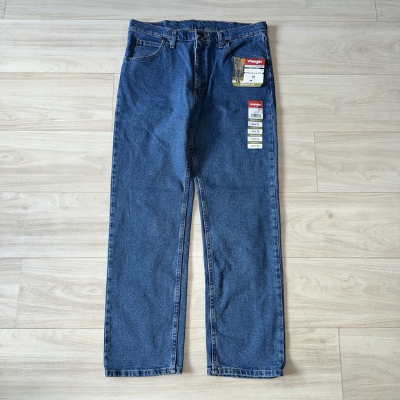 Wrangler Regular Fit Five Star Jeans Men's 34x30 Blue Durable 100% Cotton New - Picture 1 of 9